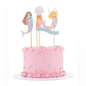 NEW Meri Meri 3 Piece Let's Be Mermaids Cake Toppers